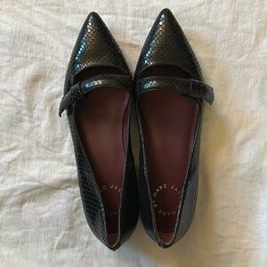 Marc by Marc Jacobs Black Embossed Snakeskin Ballet Flats Size 37